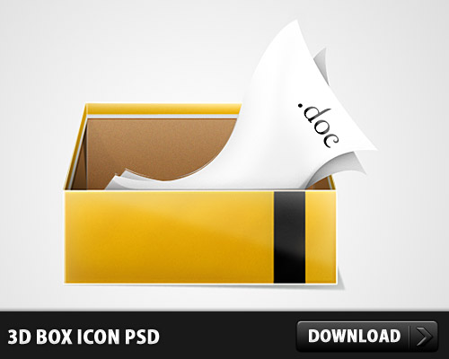 3D Box Icon PSD L