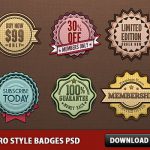 Retro Style Badges PSD