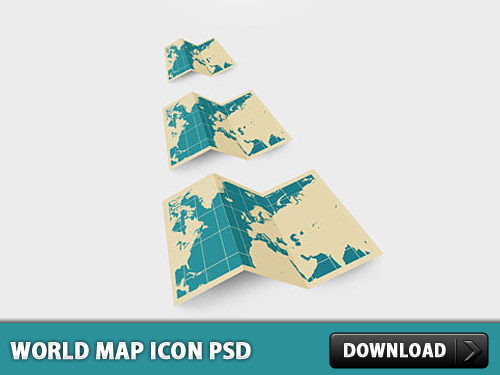 World Map Icon PSD L