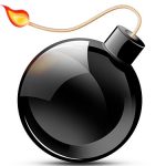 Black Burning Bomb Icon PSD