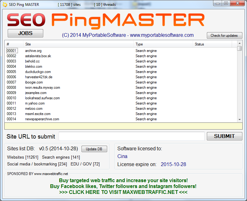SEO Ping Master 1.51 Pro