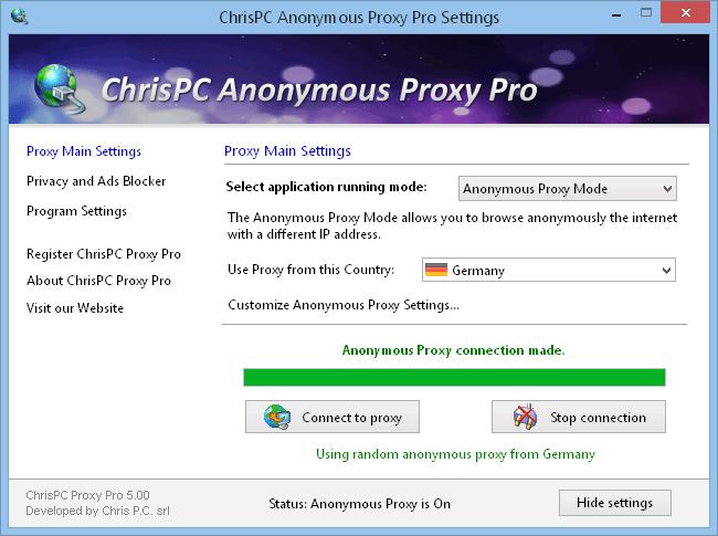ChrisPC Anonymous Proxy Pro 6.70