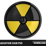 3D Radiation Sign Icon PSD