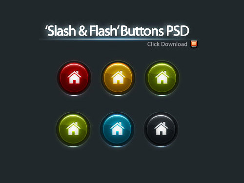 5 Color Buttons PSD L