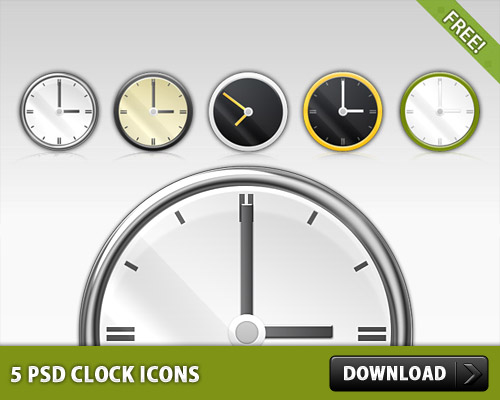 5 PSD Clock Icons L