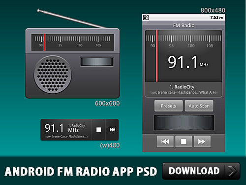 Android FM Radio App PSD L