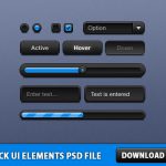 Black UI Elements Free PSD File
