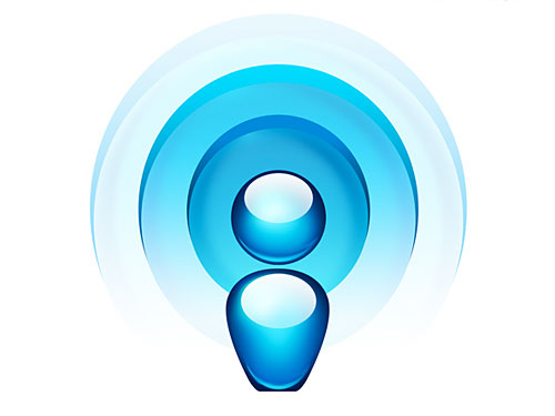 Blue Radio Wave Icon PSD L