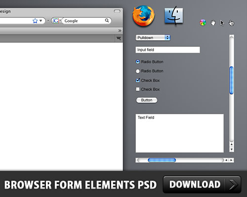 Browser Form Elements PSD L