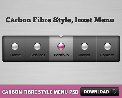 Carbon Fibre Style Menu PSD L