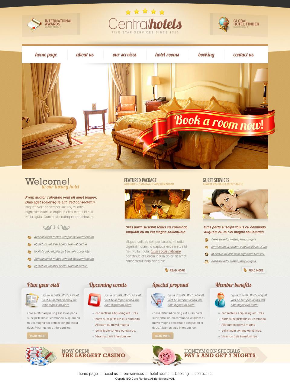Central Hotels PSD Website Template