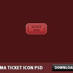 Cinema Ticket Icon PSD