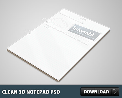 Clean 3D Notepad PSD L