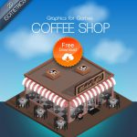 Coffee Shop Game Graphics PSD Freebie
