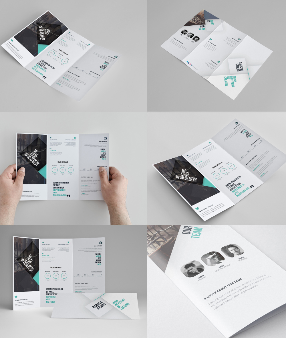 Corporate Tri Fold Brochure Template Free PSD