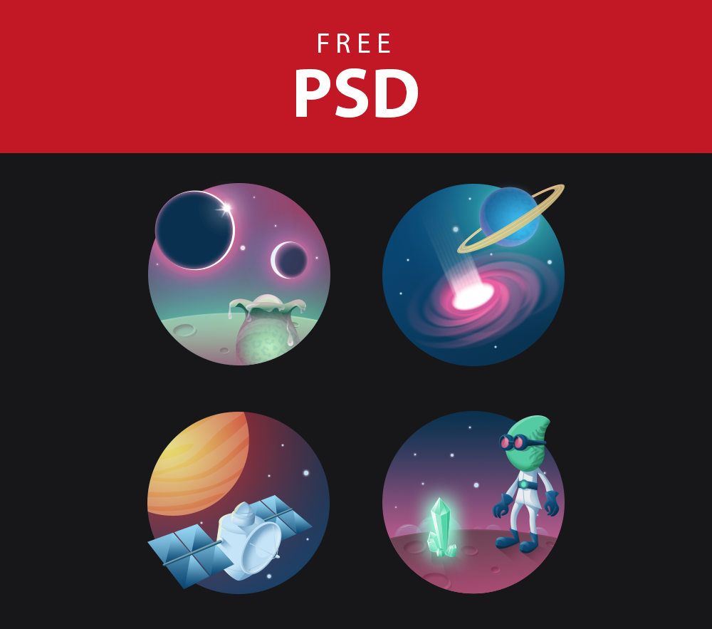 Cosmos Space Free Icon Set PSD
