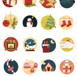Creative Christmas Icons Set Freebie PSD