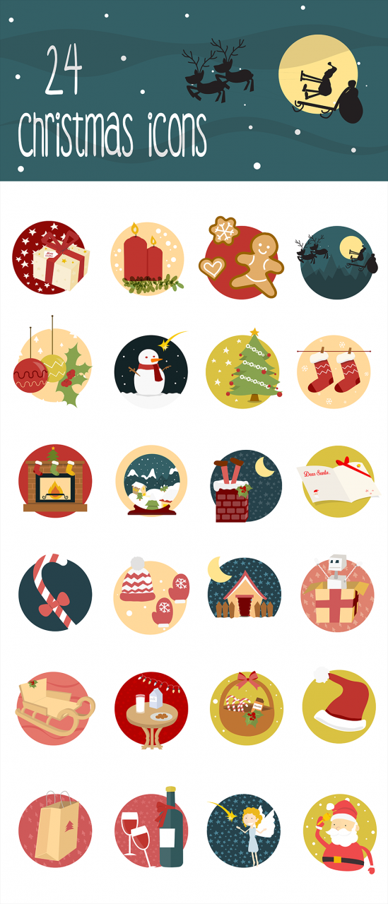 Creative Christmas Icons Set Freebie PSD