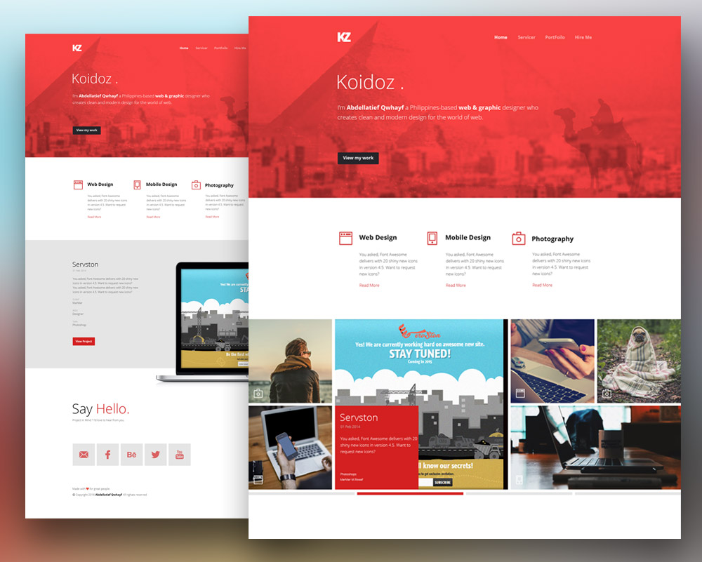 Creative Personal Website Template Free PSD