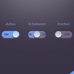 Dark Active Inactive Toggle Button Freebie PSD