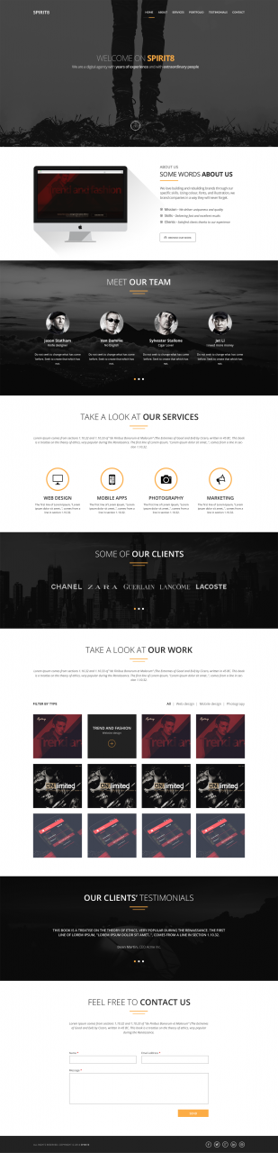Digital Agency One Page Template PSD