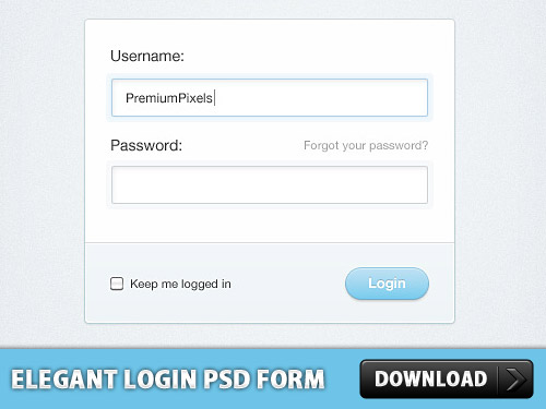 Elegant Login PSD Form Design L