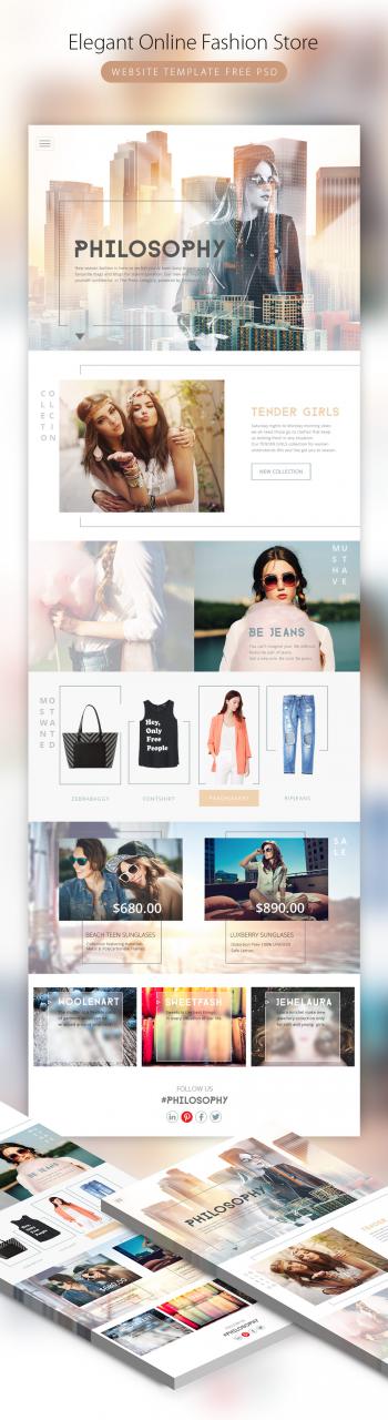 Elegant Online Fashion Store Website Template PSD