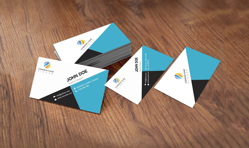 Flat Style Business Card Template Design Free PSD