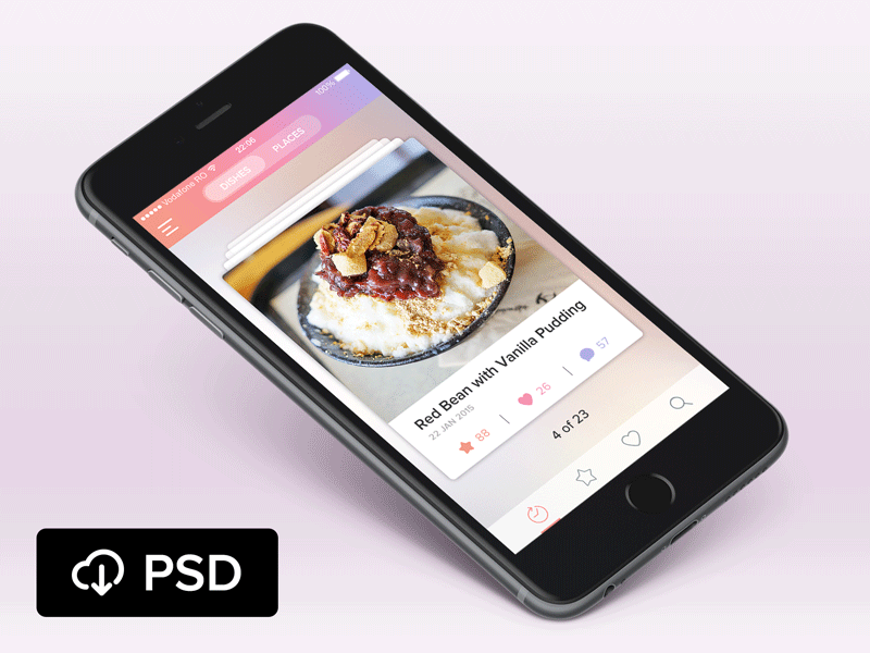 Food Recipe Free Mobile App PSD
