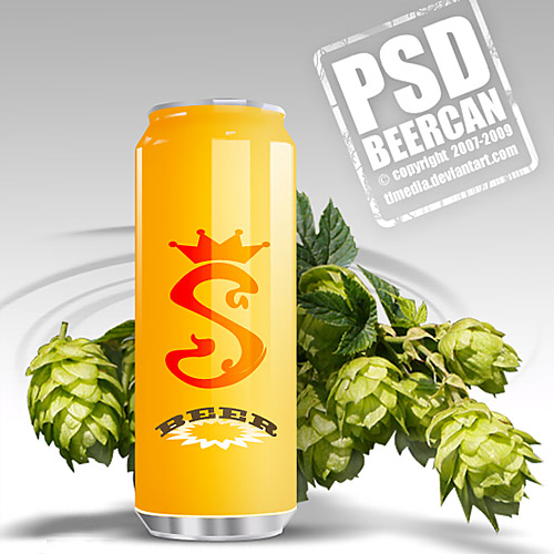 Free Beer Can PSD L