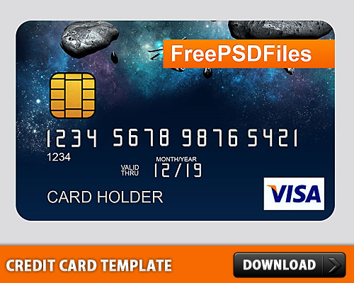 Free PSD Credit Card Template L