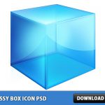 3D Shiny blue Box icon PSD