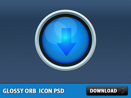 Glossy Orb Download Icon PSD L