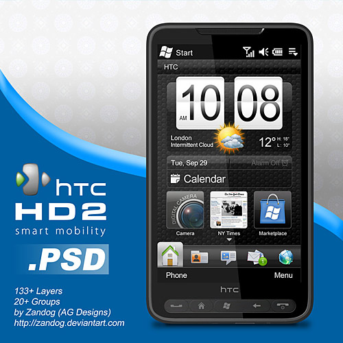 HTC HD2 Smartphone PSD L
