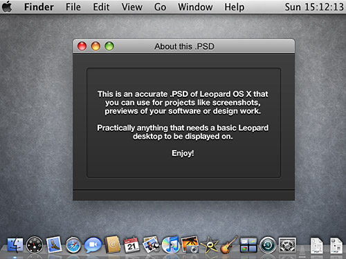 Leopard OS X Screenshot PSD L
