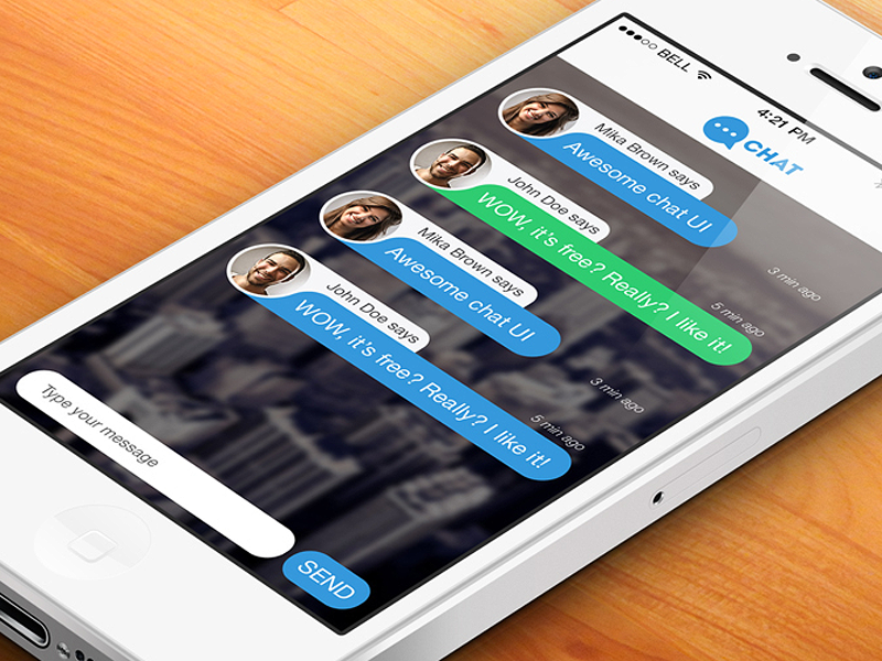 Messenger Chat Screen PSD1