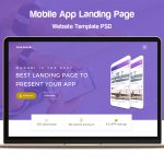 Mobile App Landing Page Website Template PSD