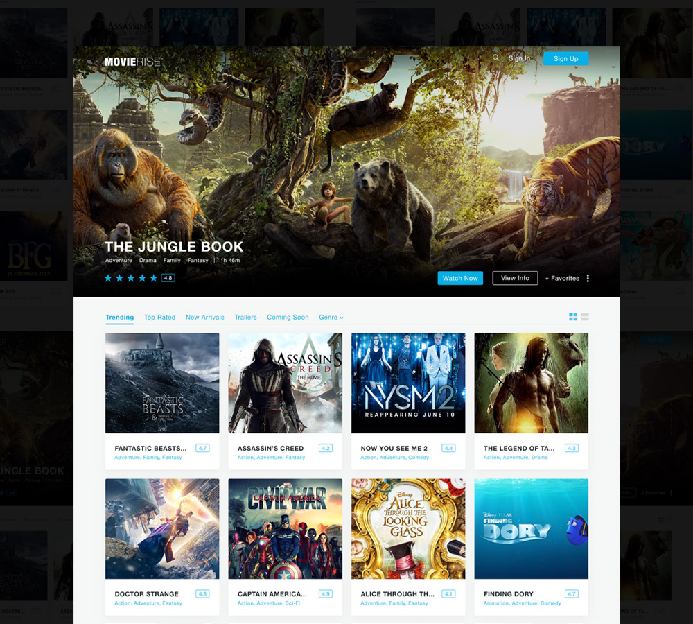 Movie Review Website Template Free PSD