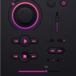 Dark Music Player UI kit PSD
