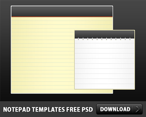 Notepad Templates Free PSD L