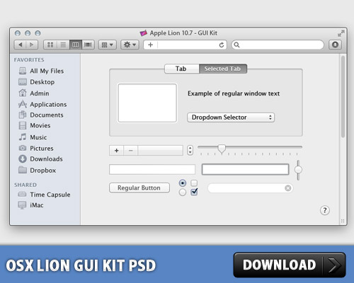 OSX Lion GUI Kit PSD L