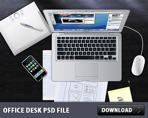 Office Desk PSD File L