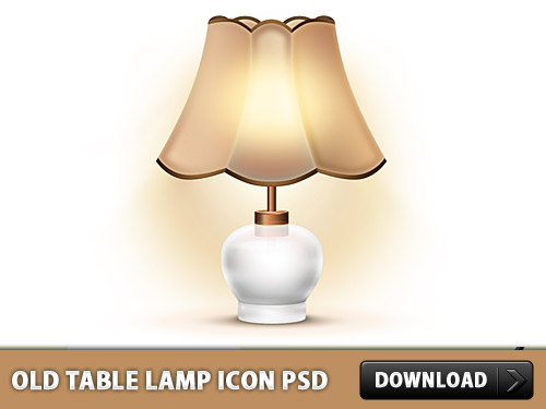 Old Table Lamp Icon PSD L