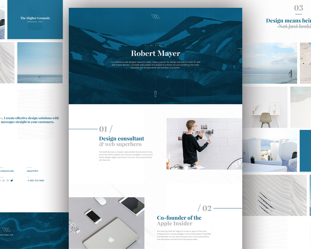 Personal Website Template Free PSD