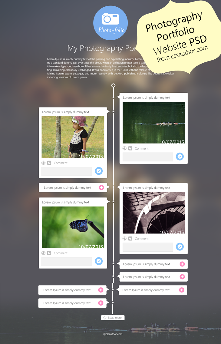 Photography Portfolio Website Template PSD