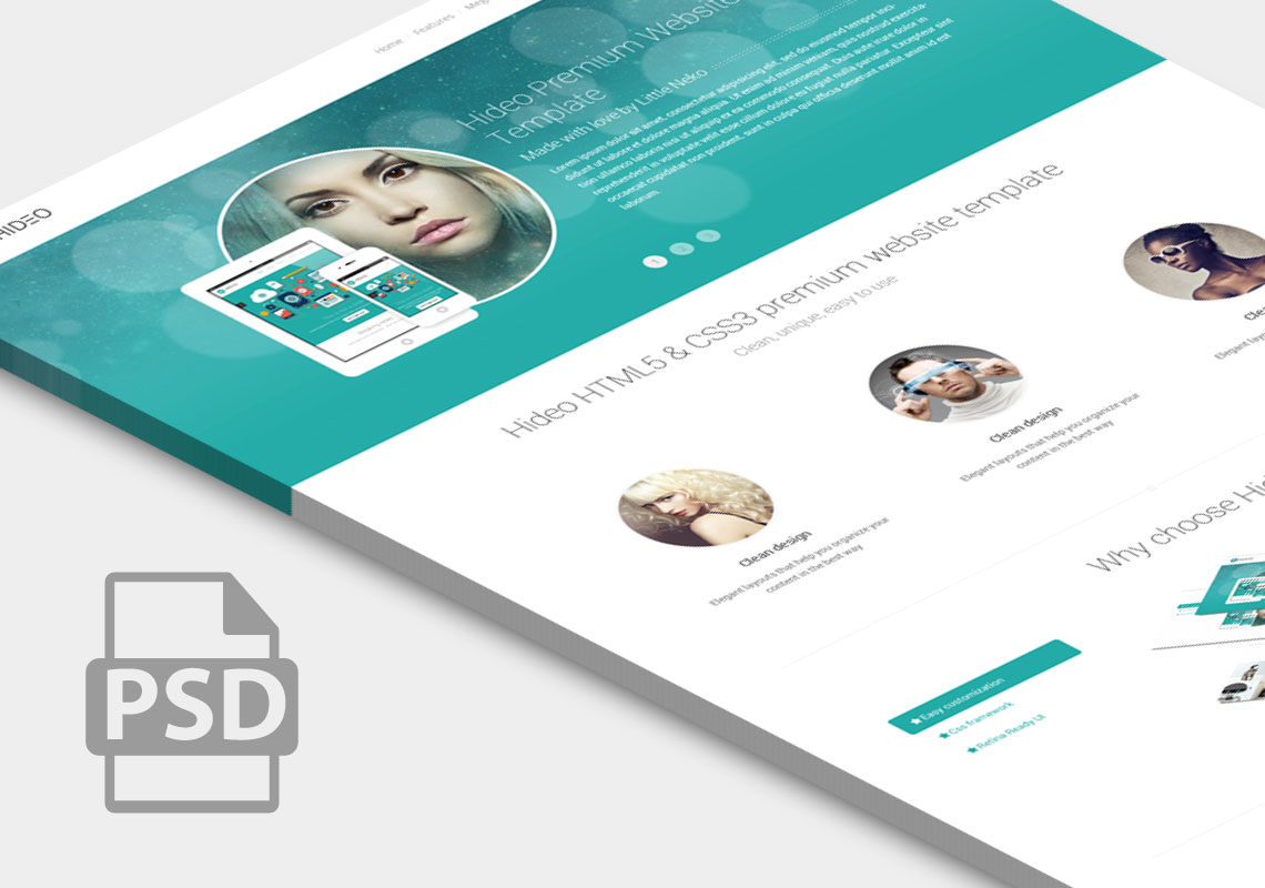 Premium Website Home Page Template PSD