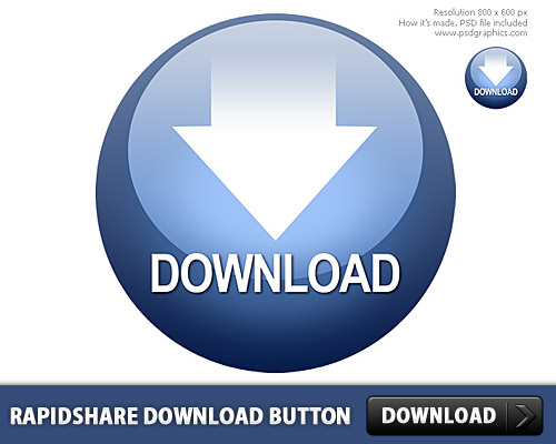 Rapidshare Download Button PSD L