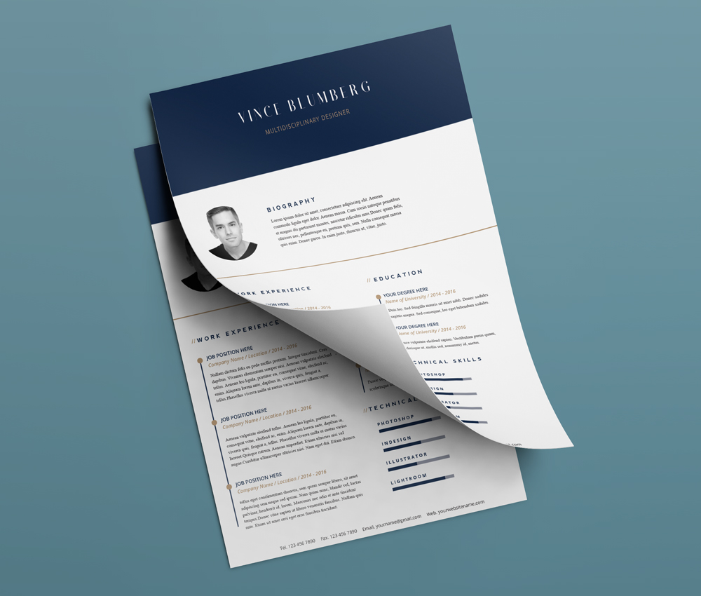 Resume Cover Letter Free PSD Templates