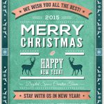 Retro Style Christmas and New Year Flyer PSD