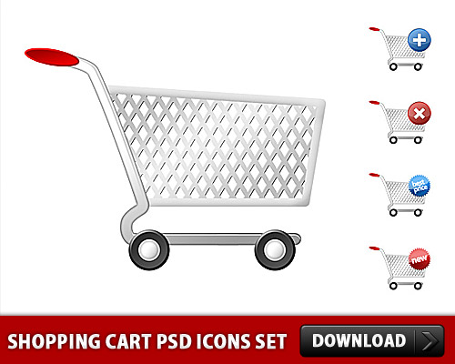 Shopping Cart PSD Icons Set L